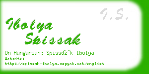 ibolya spissak business card